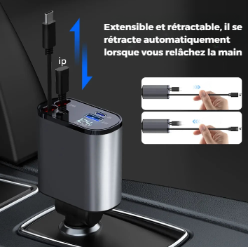 Chargeur de Voiture Rétractable Universel