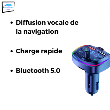 Allume Cigare Bluetooth avec Double Port USB