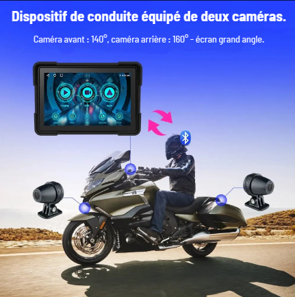 Écran CarPlay Étanche Moto 5" Universel