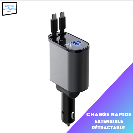 Chargeur de Voiture Rétractable Universel